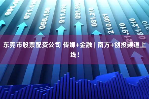 东莞市股票配资公司 传媒+金融 | 南方+创投频道上线！
